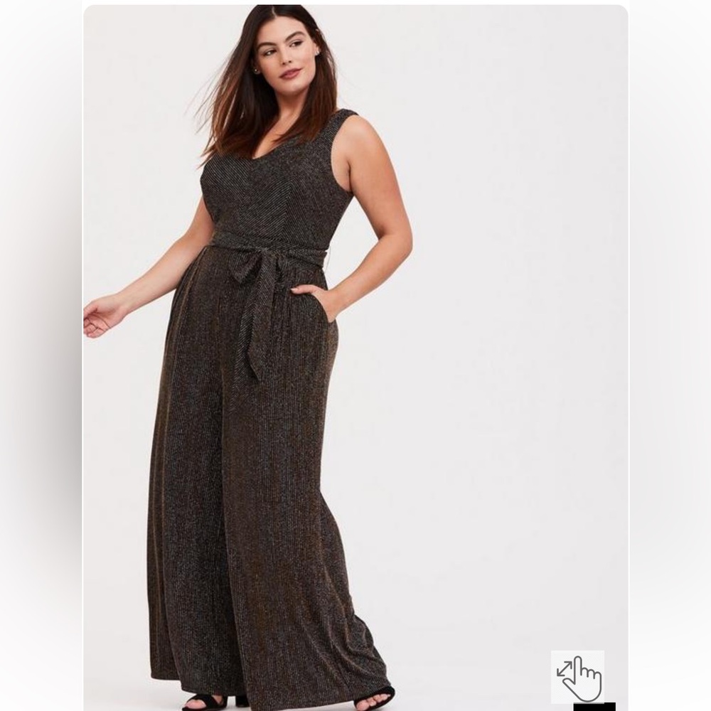 Black glitter knit jumpsuit